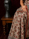 Indiehaat | Beige Chanderi Silk Kalamkari Saree