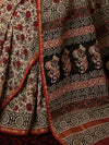 Indiehaat | Beige Chanderi Silk Kalamkari Saree