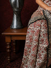 Indiehaat | Beige Chanderi Silk Kalamkari Saree