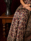 Indiehaat | Beige Chanderi Silk Kalamkari Saree