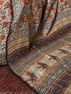 Indiehaat | Beige Chanderi Silk Kalamkari Saree