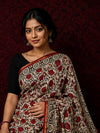 Indiehaat | Beige Chanderi Silk Kalamkari Saree