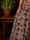 Indiehaat | Beige Chanderi Silk Kalamkari Saree