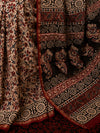 Indiehaat | Beige Chanderi Silk Kalamkari Saree