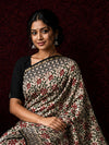 Indiehaat | Beige Chanderi Silk Kalamkari Saree