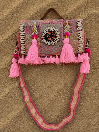Khamma Ghani Kambadiya Sling Bags Pink