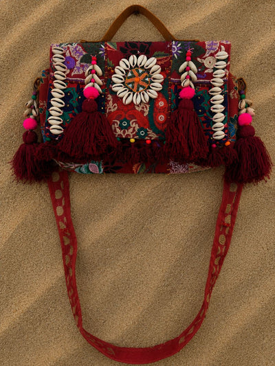 Khamma Ghani Kambadiya Sling Bags Maroon