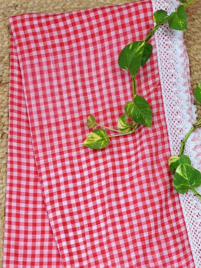 Indiehaat | Red Pure Mul Cotton Handloom Saree