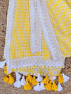 Mihika Pure Mul Cotton Handloom Saree Yellow