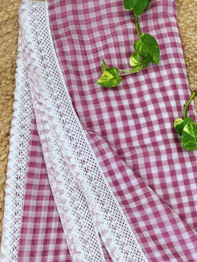 Indiehaat | Red Pure Mul Cotton Handloom Saree