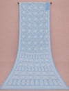 Indiehaat | Blue Georgette Chikankari Saree | Party Wear