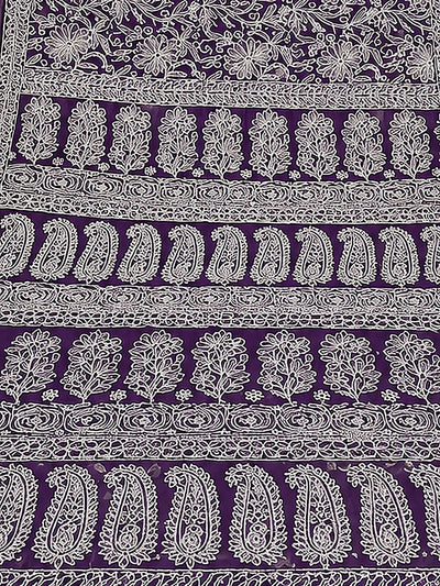 Indiehaat | Green Georgette Chikankari Saree | Party Wear