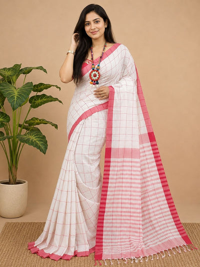 Vasudha Khadi Cotton Handloom Saree White