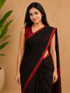 Indiehaat | Black Khadi Cotton Handloom Saree