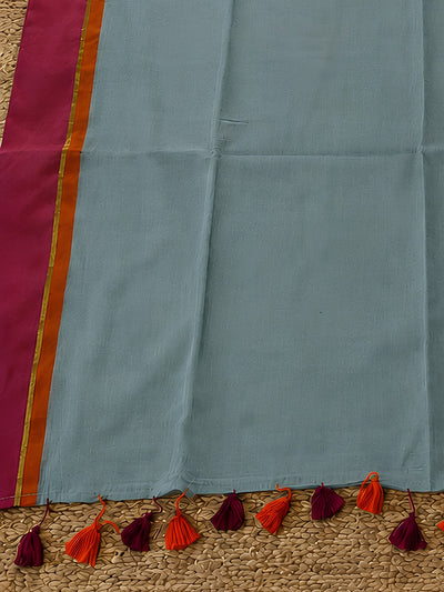 Indiehaat | Blue Mul Cotton Handloom Saree