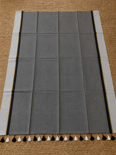 Indiehaat | Gray Mul Cotton Handloom Saree