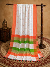 Khadi Cotton Handloom Weaving Saree White | Indiehaat