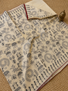 Indiehaat | Silkmark Certified Tussar Silk Embroidered Saree Cream