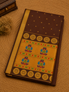 Indiehaat | Handloom Weaving Paithani Silk Saree Brown