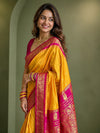 Indiehaat | Paithani Silk Handloom Saree Yellow