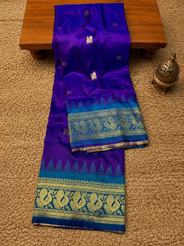Indiehaat | Paithani Silk Handloom Saree Violet