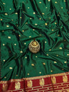 Indiehaat | Paithani Silk Handloom Saree Green