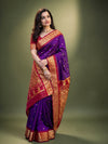 Indiehaat | Paithani Silk Handloom Saree Purple