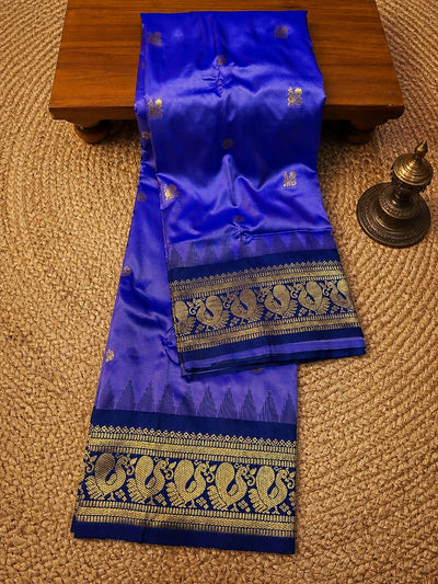Indiehaat | Paithani Silk Handloom Saree Blue