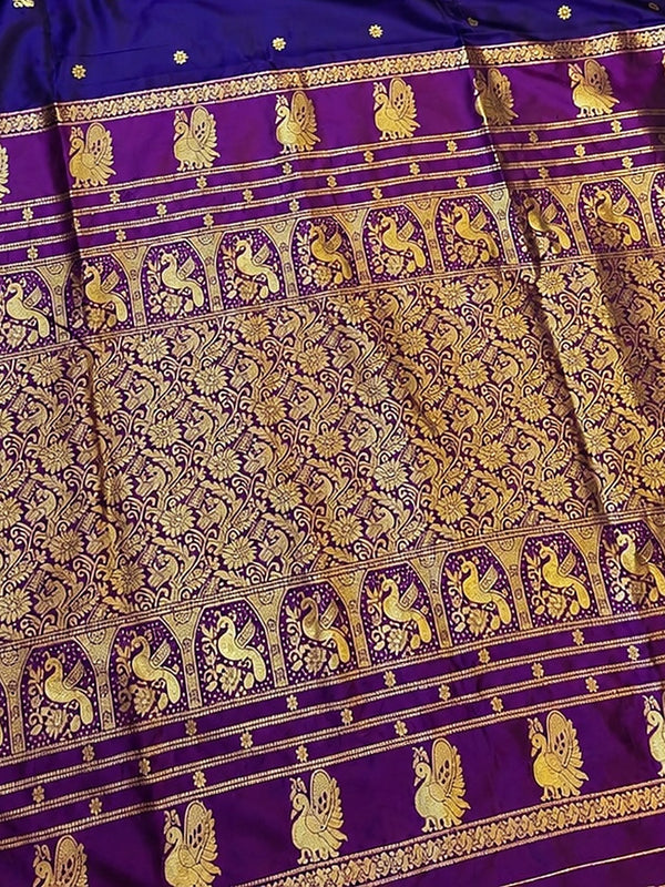 Indiehaat | Paithani Silk Handloom Saree Blue