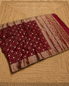 Indiehaat | Maroon Katan Silk Heavy Zari Saree