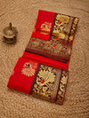 Indiehaat | Paithani Silk Peacock Saree Red
