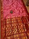 Indiehaat | Paithani Silk Peacock Saree Pink