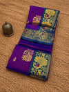 Indiehaat | Paithani Silk Peacock Saree Violet