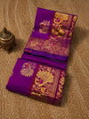 Indiehaat | Paithani Silk Peacock Saree Violet