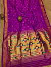 Indiehaat | Double Pallu Paithani Silk Saree Pink