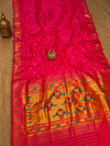 Indiehaat | Double Pallu Paithani Silk Saree Pink