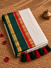 Indiehaat | Mul Cotton Handloom Saree White