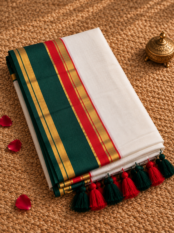 Indiehaat | Mul Cotton Handloom Saree White