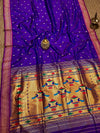 Indiehaat | Double Pallu Paithani Silk Saree Violet
