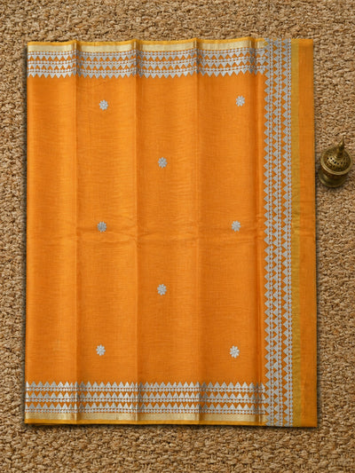 Madhuri Kota Doria Gota Patti Saree Vibrant Orange