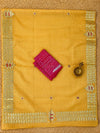 Indiehaat | Kota Doria Gota Patti Saree Yellow