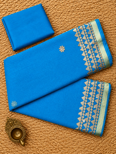 Shagun Kota Doria Gota Patti Saree Sky Blue