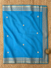 Indiehaat | Kota Doria Saree Gota Patti Buti Embroidery Blue