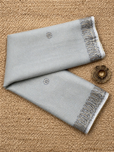 Indiehaat | Kota Doria Saree Gota Patti Saree Gray