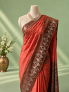 Indiehaat | Kota Silk Saree Jacquard Weaving Orange