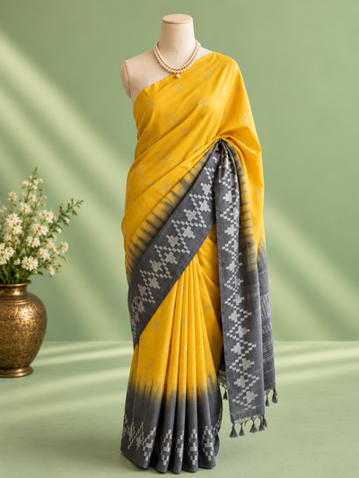 Kiara Pure Kota Silk Jacquard Weaving Saree Mustard Yellow