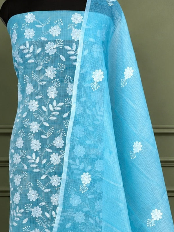 Indiehaat | Kota Doria Gota Patti Suit Blue
