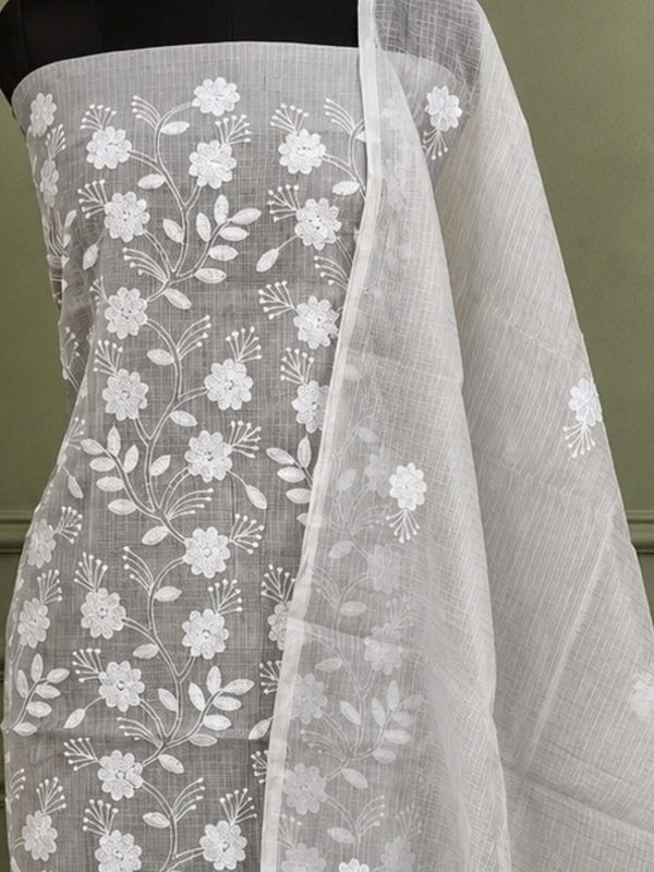 Indiehaat | Kota Doria Gota Patti Suit Gray