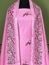 Indiehaat | Pure Linen Embroidered Suit Set Pink