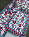 Cotton Runner and Mat Set (1 Runner+6 Mat) Off White Color with Napkin (6 ) - IndieHaat